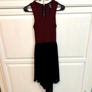 Rue21 Red and Black 90s Grunge Striped Dress. Y2K goth core Size S.